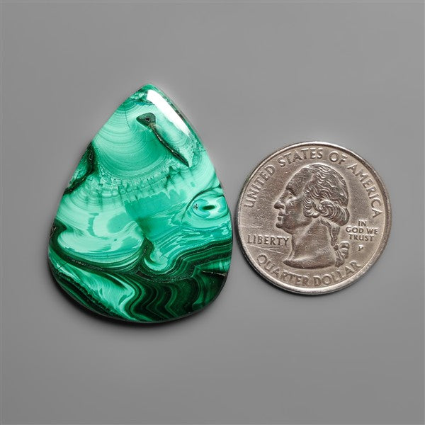Malachite Cabochon with Selected Patterns
