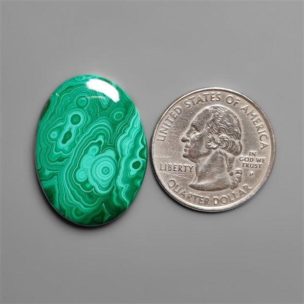 Malachite Cabochon with Selected Patterns