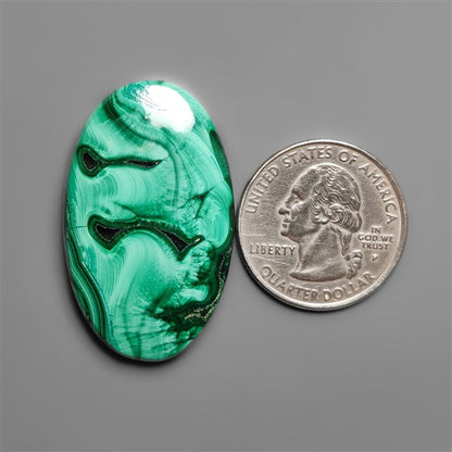 Malachite Cabochon with Selected Patterns