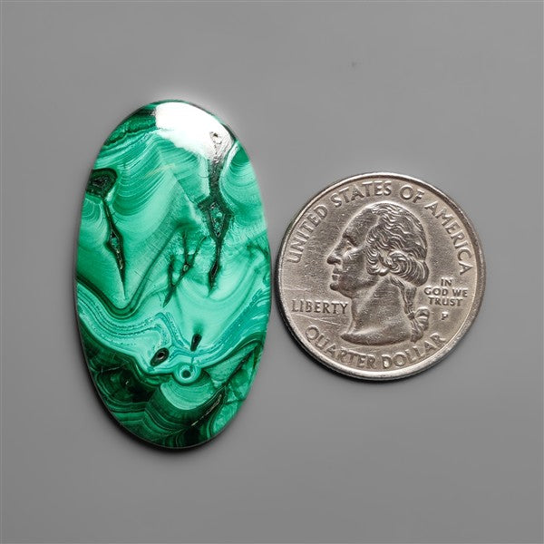 Malachite Cabochon with Selected Patterns
