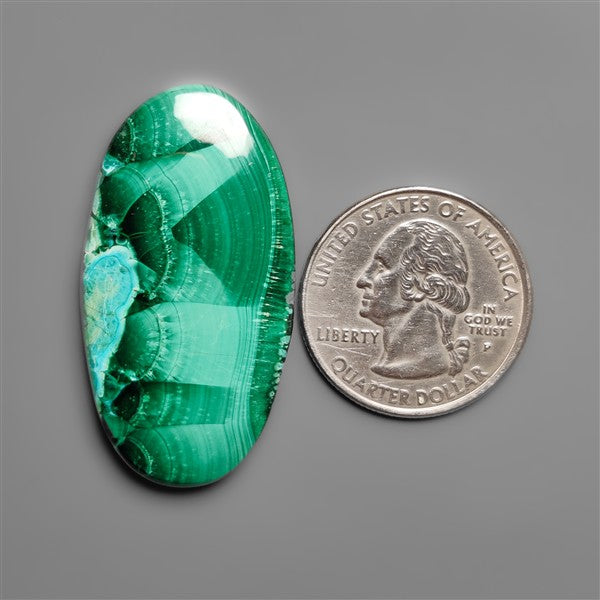 Malachite Cabochon with Selected Patterns
