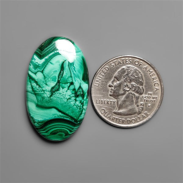 Malachite Cabochon with Selected Patterns