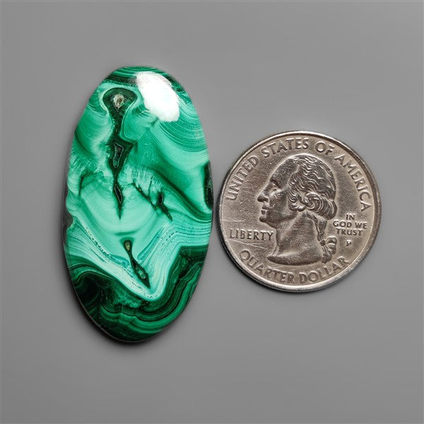 Malachite Cabochon with Selected Patterns