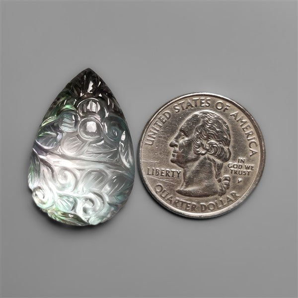 Mother Of Pearl With Himalayan Quartz Mughal Carving Doublet