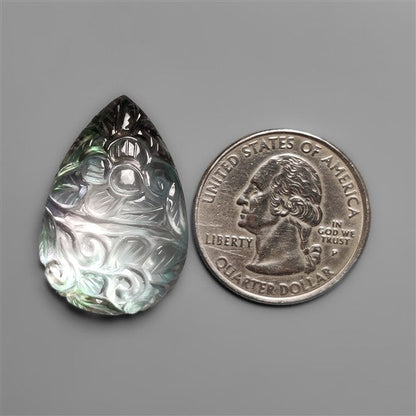 Mother Of Pearl With Himalayan Quartz Mughal Carving Doublet