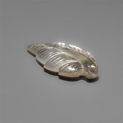 Mother Of Pearl With Himalayan Quartz Leaf Carving Doublet