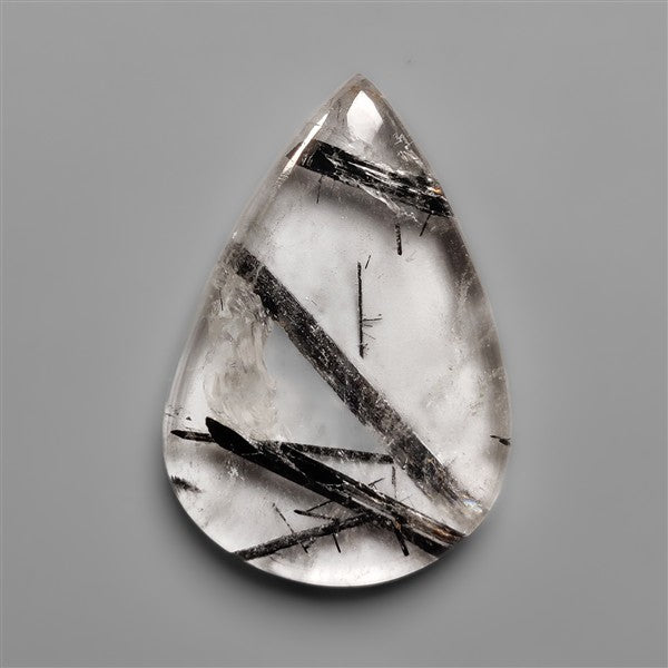 Black Tourmalinated Quartz Cabochon
