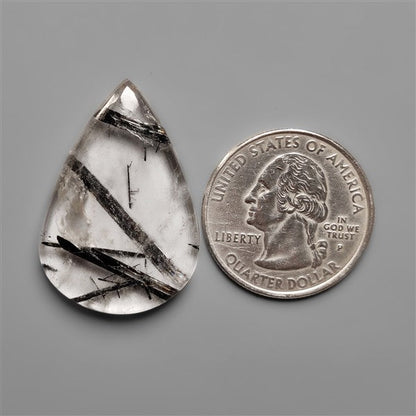 Black Tourmalinated Quartz Cabochon