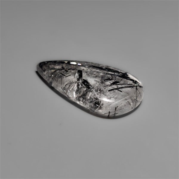 Black Tourmalinated Quartz Cabochon