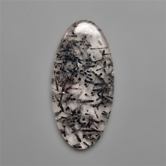 Black Tourmalinated Quartz Cabochon Full of Tourmalines