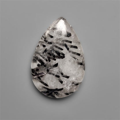 Black Tourmalinated Quartz Cabochon Full of Tourmalines