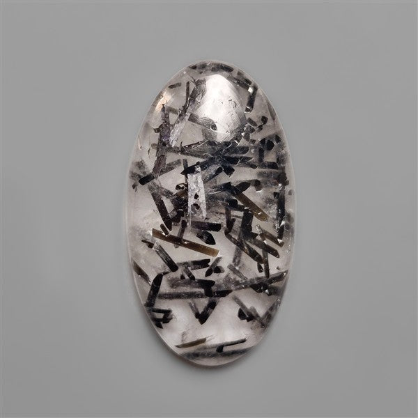 Black Tourmalinated Quartz Cabochon Full of Tourmalines