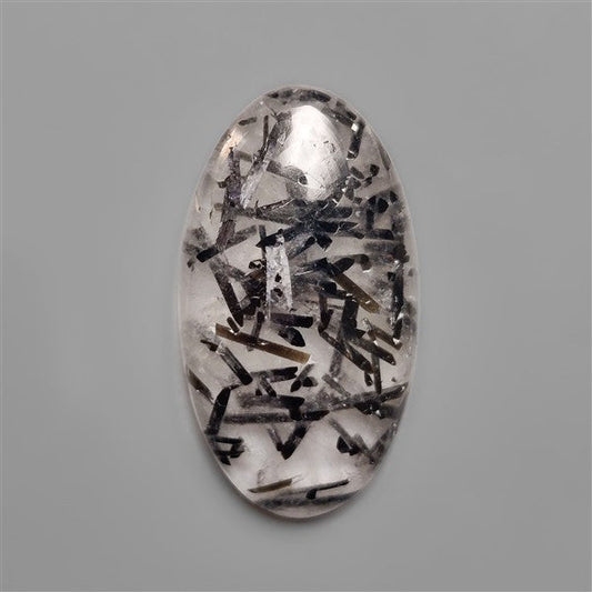 Black Tourmalinated Quartz Cabochon Full of Tourmalines