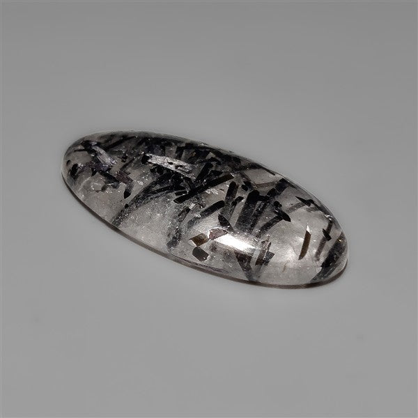 Black Tourmalinated Quartz Cabochon Full of Tourmalines