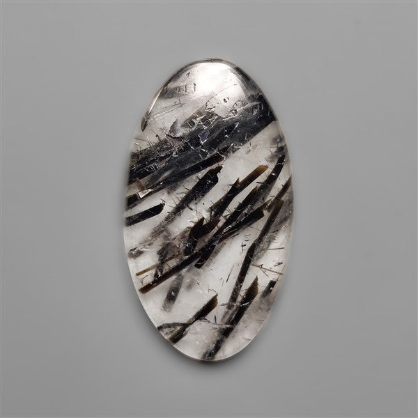 Black Tourmalinated Quartz Cabochon Full of Tourmalines