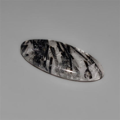 Black Tourmalinated Quartz Cabochon Full of Tourmalines