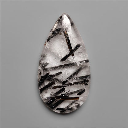 Black Tourmalinated Quartz Cabochon Full of Tourmalines