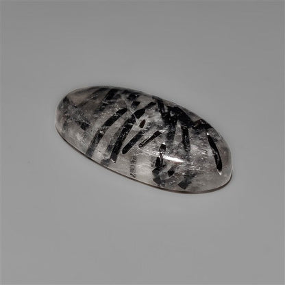 Black Tourmalinated Quartz Cabochon Full of Tourmalines