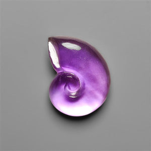 Amethyst With Mother Of Pearl Ammonite Shell Carving Doublet