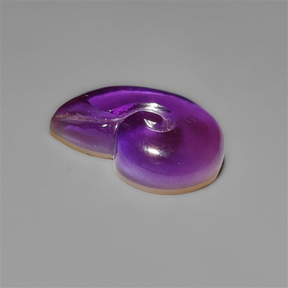 Amethyst With Mother Of Pearl Ammonite Shell Carving Doublet