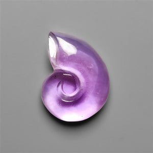Amethyst With Mother Of Pearl Ammonite Shell Carving Doublet