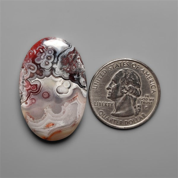 Red Crazylace Agate Cabochon