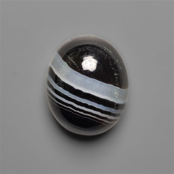 Black Banded Tuxedo Agate Cabochon