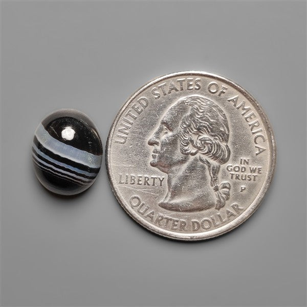 Black Banded Tuxedo Agate Cabochon