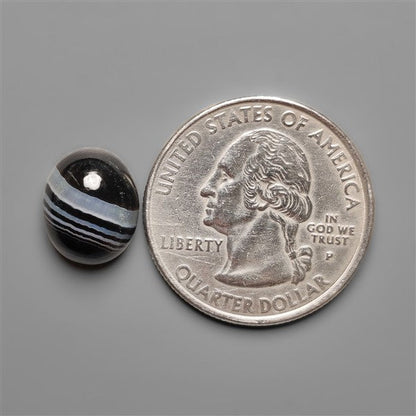 Black Banded Tuxedo Agate Cabochon