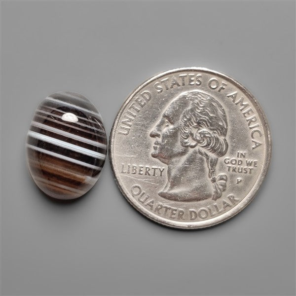 Black Banded Tuxedo Agate Cabochon