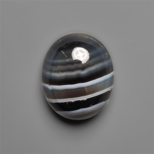 Black Banded Tuxedo Agate Cabochon