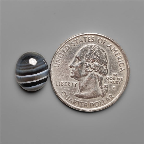 Black Banded Tuxedo Agate Cabochon