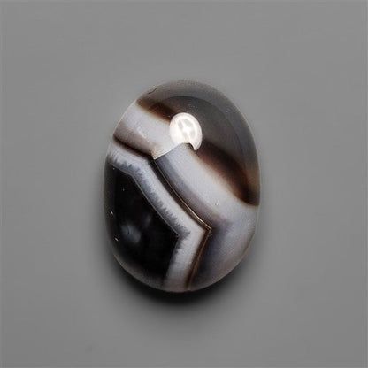 Black Banded Tuxedo Agate Cabochon