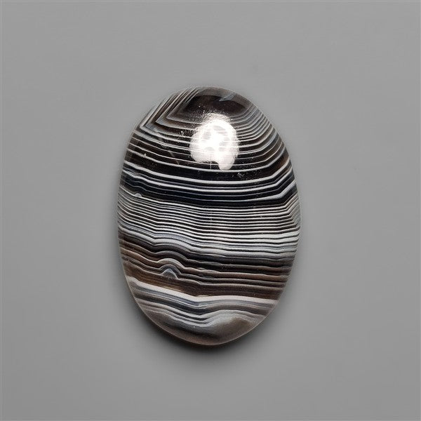 Black Banded Tuxedo Agate Cabochon