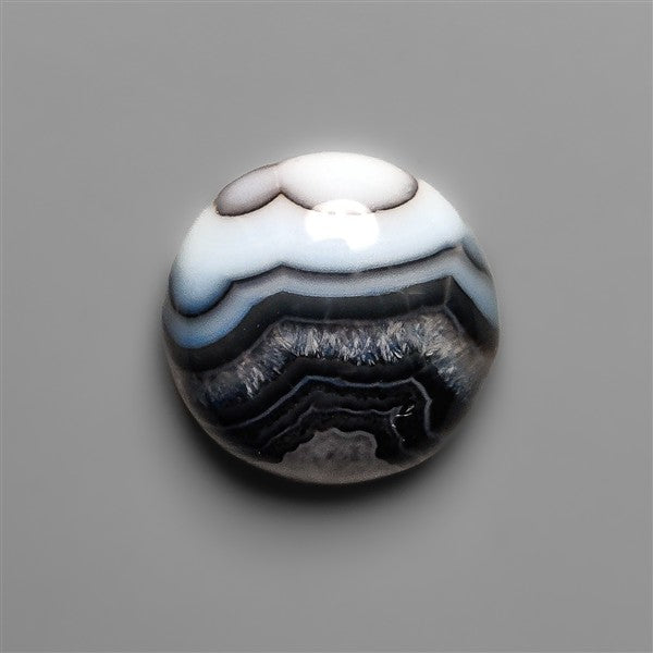 Black Banded Tuxedo Agate Cabochon