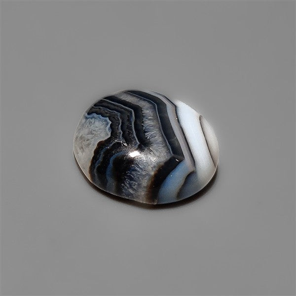 Black Banded Tuxedo Agate Cabochon