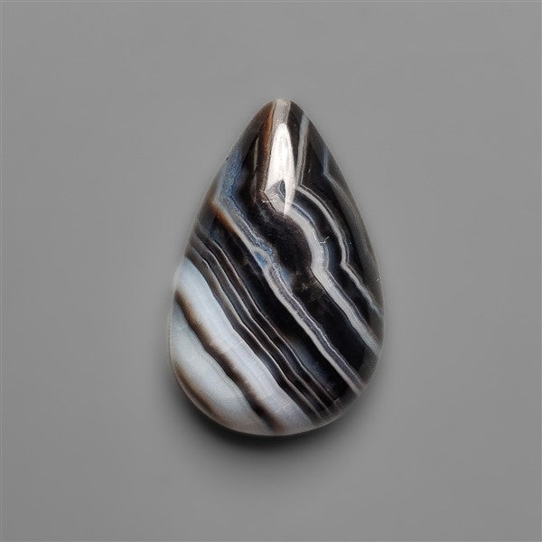 Black Banded Tuxedo Agate Cabochon