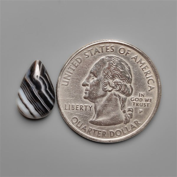 Black Banded Tuxedo Agate Cabochon
