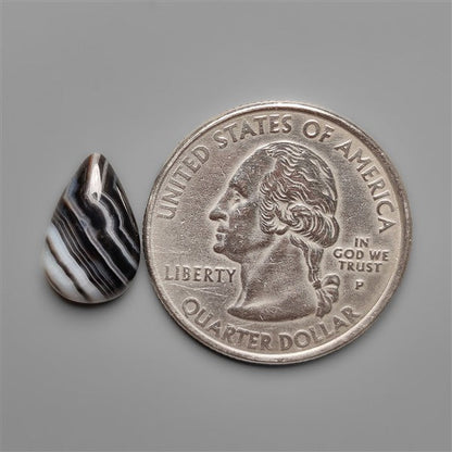Black Banded Tuxedo Agate Cabochon