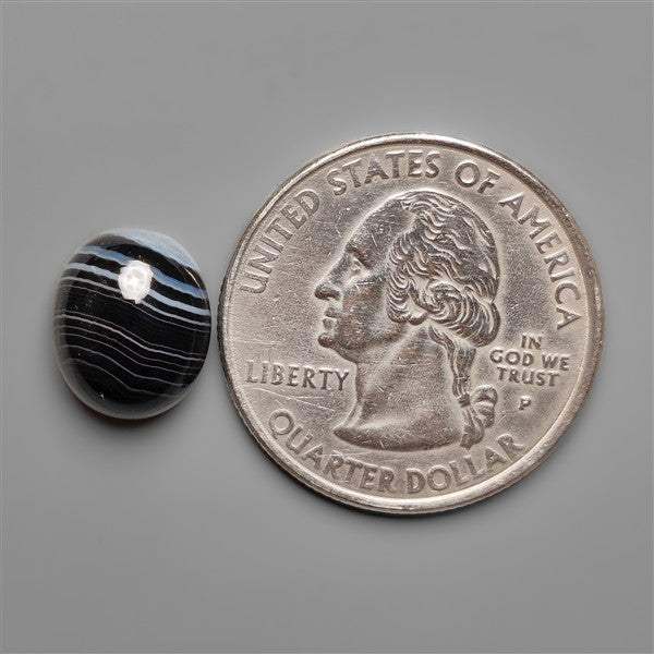 Black Banded Tuxedo Agate Cabochon