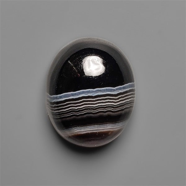 Black Banded Tuxedo Agate Cabochon