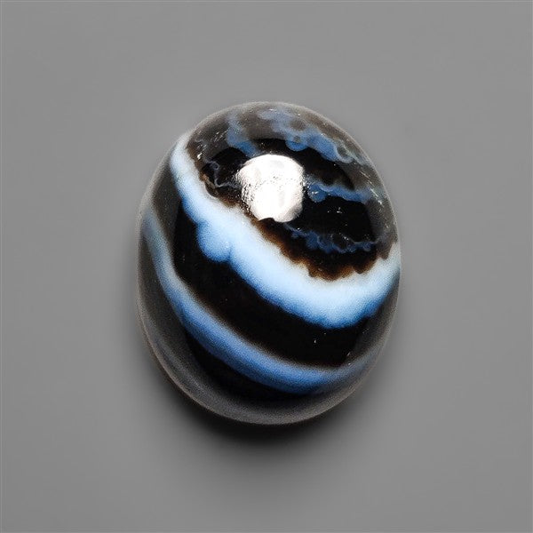 Black Banded Tuxedo Agate Cabochon