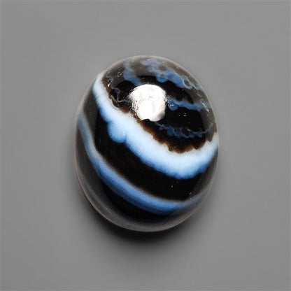 Black Banded Tuxedo Agate Cabochon