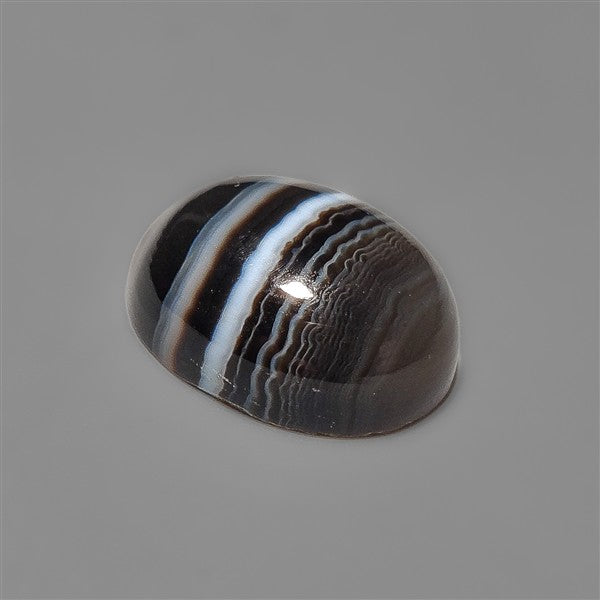 Black Banded Tuxedo Agate Cabochon