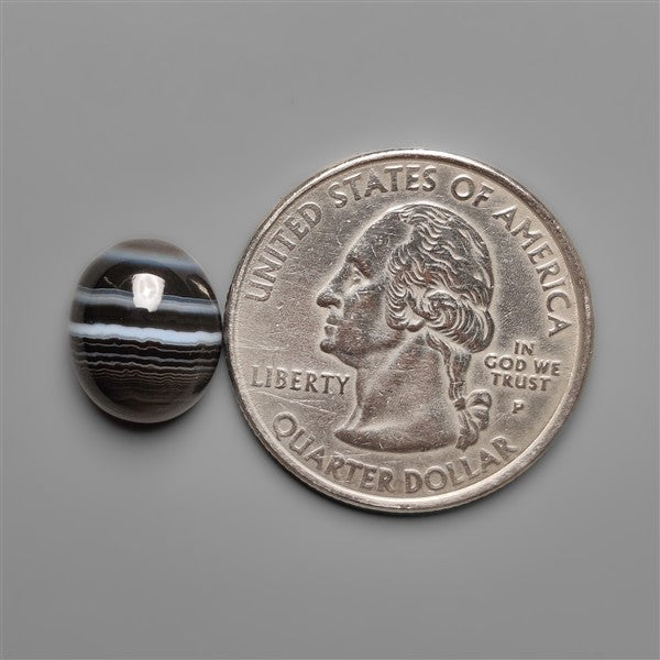Black Banded Tuxedo Agate Cabochon