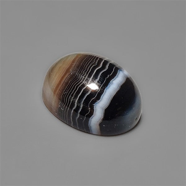Black Banded Tuxedo Agate Cabochon