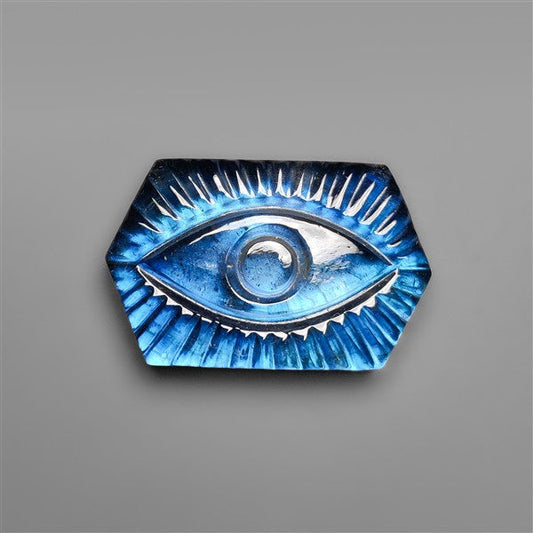 Blue Labradorite Doublet Evil Eye Carving