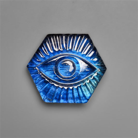 Blue Labradorite Doublet Evil Eye Carving