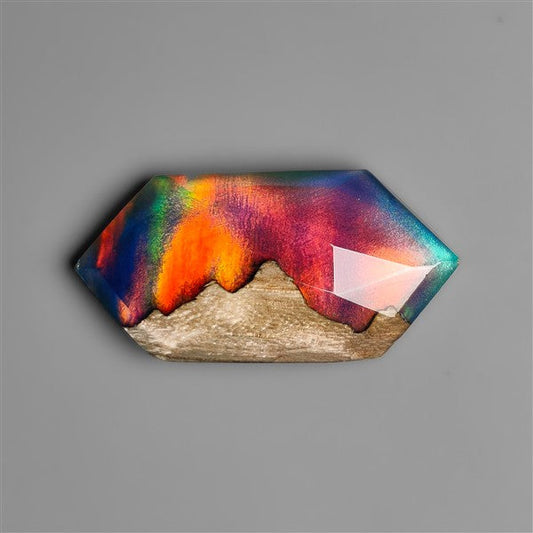 Mountain Inlay Rose Cut Aurora Opal Doublet