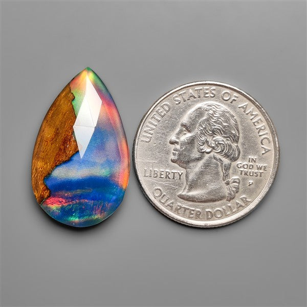 Mountain Inlay Rose Cut Aurora Opal Doublet